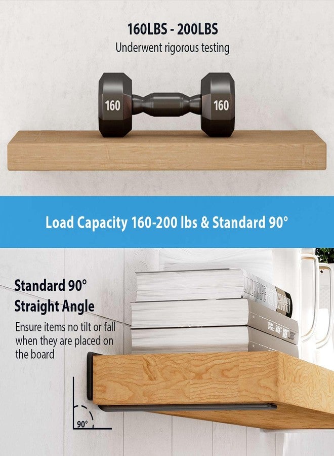 WEKIS Shelf Brackets Floating Shlef Brackets 10-Inch 6-Packs, 1/5-Inch Thick Heavy Duty Shelving Brackets for Wood Shelves, 10" Hidden Black Metal L Bracket Shelf Bracket Supports with 160 Lbs Load Capacity - Image 5